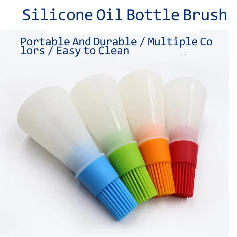

Silicone oil bottle brush oil bottle sweep barbecue brush with oil bottle high temperature resistant silicone brush washable