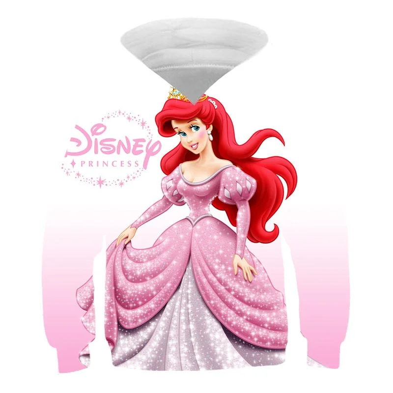 

Spring Autumn Girls Mermaid Princess Hoodies Cartoon Anime Graphic Baby Sweatshirt Children Clothing Cotton Kids Clothes Tops