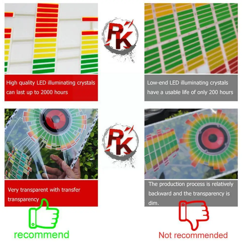 

Автомобильная светодиодная Rgb-подсветка в ритме музыки, яркая лампа, эквалайзер, неоновый задний 90x90 см, Наклейка 45x11 см, Стайлинг лампы Windsh ...