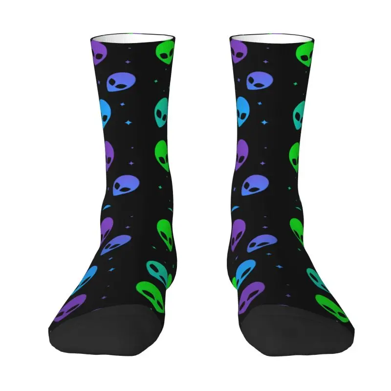 

Cute Printed Colorful Aesthetic Alien UFO Pattern Socks for Women Men Stretchy Summer Autumn Winter Crew Socks
