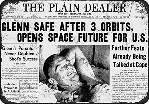 

Металлический декор Nonbrand, жестяной знак, 12x8 дюймов, 1962 Джон Гленн орбитальные винтажные подарки, Декор, плакат, металлический знак, Настенный декор