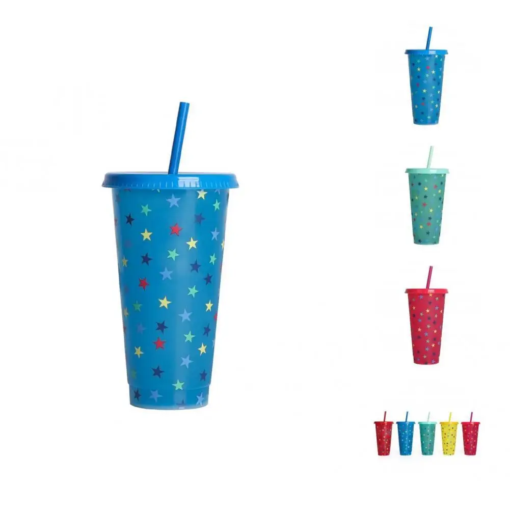 

with Lid Multicolor Wear-resistance Color Changing Juice Cup Household Supplies