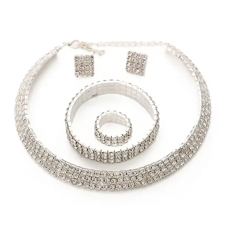 Корейский стиль новое свадебное ожерелье с бриллиантами для невесты серьги