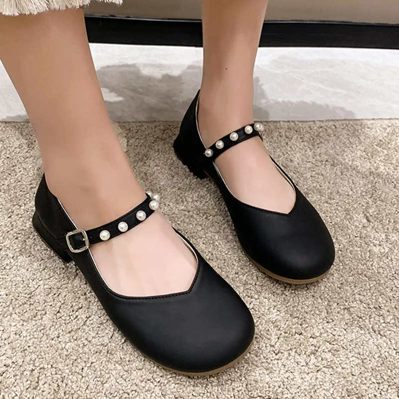 

Женские туфли на низком каблуке, повседневные туфли с круглым носком и пряжкой, праздничные Роскошные туфли, Новинка осени 2022, женские туфли...