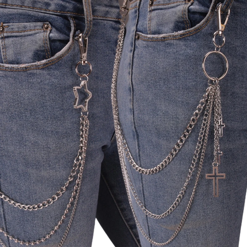 

Unisex Punk Style Chains for Pants Heavy Duty Chains Hip Hop Trousers Jeans Chain with Lobster Clasps for Wallet Keys
