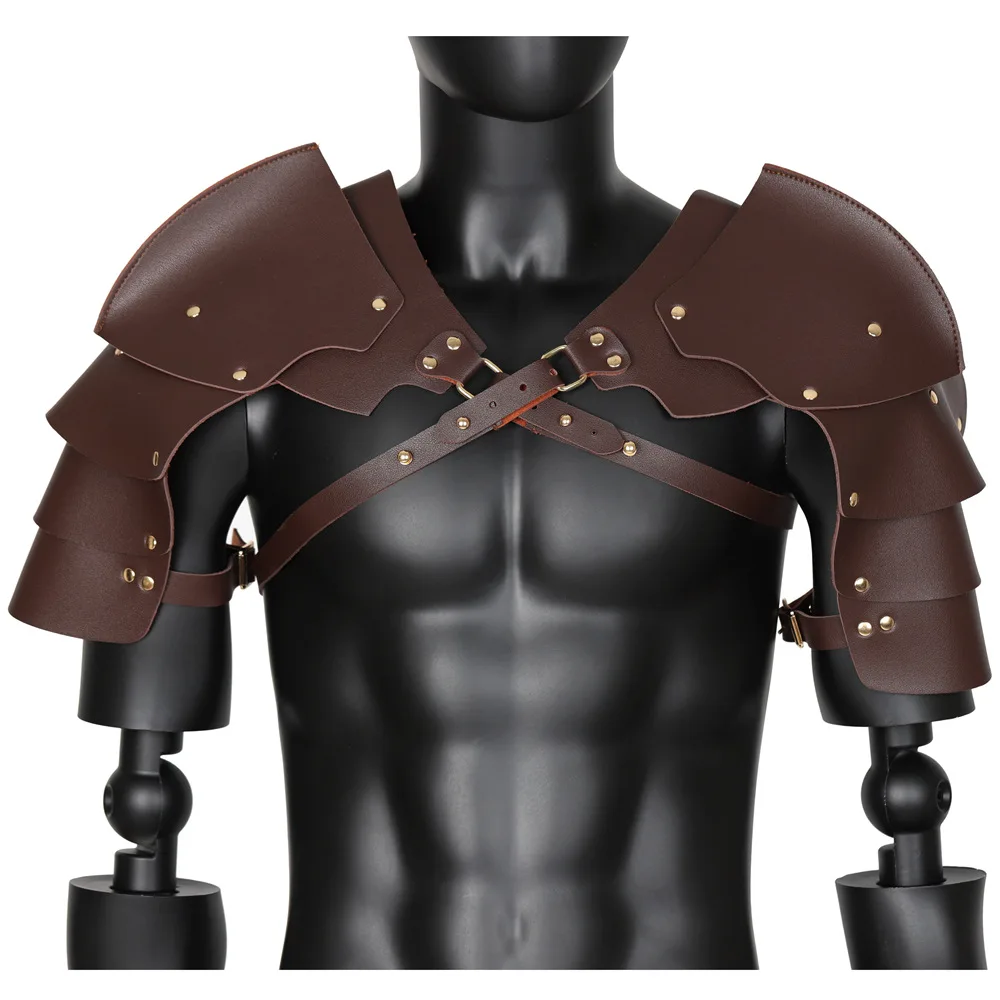 

Medieval Steampunk Pauldrons Leather Rivet Viking Warrior Gladiator Samurai Knight Battle Shoulder Armor Costume Party Props Men