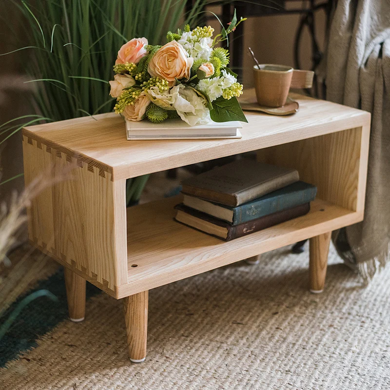 

Pewter Solid Wood Log Series Shoe Changing Stool Multifunctional Square Table Designer Furniture