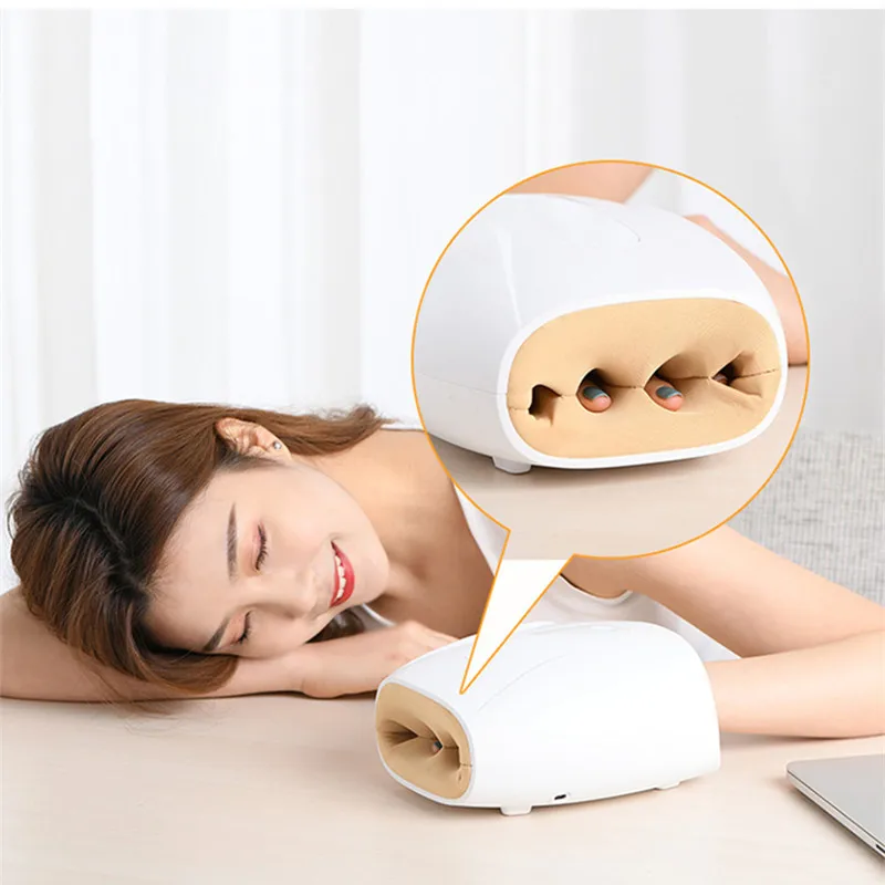 

Electric Hand Massager Device Palm Finger Acupoint Wireless Massage with Air Pressure Heat Compression For Women Beauty