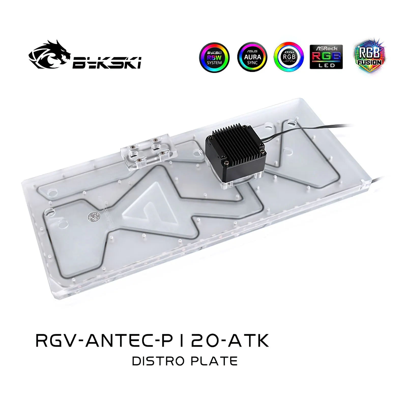 BYKSKI Waterway Cooling Block for Computer Case kit Plan ANTEC P120 for CPU/GPU Block Support DDC Pump PC Water Cooling Cooler