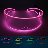 flashing glasses night lights el wire led glowing neon lights party lighting novelty gift bright light festival party sunglasses