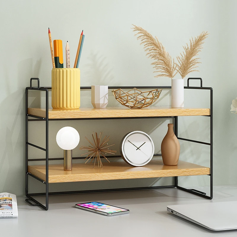 

Single/double Shelves Office Bookshelf Desktop Dormitory Makeup Home Desktop Organizer Layer Desk Organizer