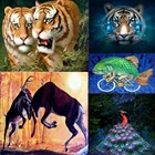 5D алмазная живопись тигр Кот Волк животные Алмазная Вышивка Набор для вышивки крестиком мозаичный узор Декор для дома подарок ручной работы