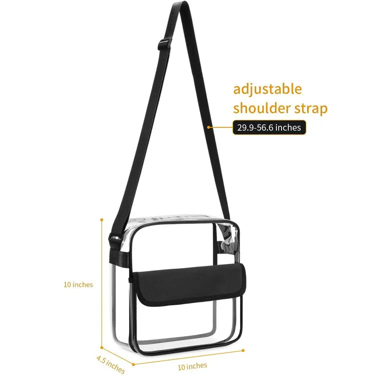 PVC Clear Crossbody Bag for Women & Men Sling Bag Shoulder Crossbody Storage Bag Travel Beach Bag Large Capacity Sports Bag