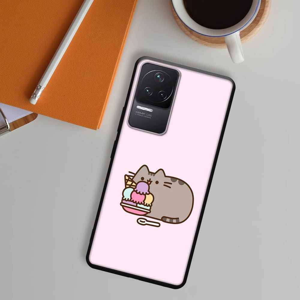 Pusheen cat cute cartoon black silicone Phone Case for Xiaomi Redmi Note 11 9 pro 9C K20 Shockproof Back Soft Cover Note 8 Cover images - 6