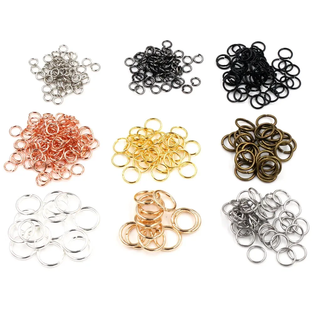 3/4/5/6/7/8/10mm Metal DIY Jewelry Findings Open Single Loops Jump Rings & Split Ring for jewelry making