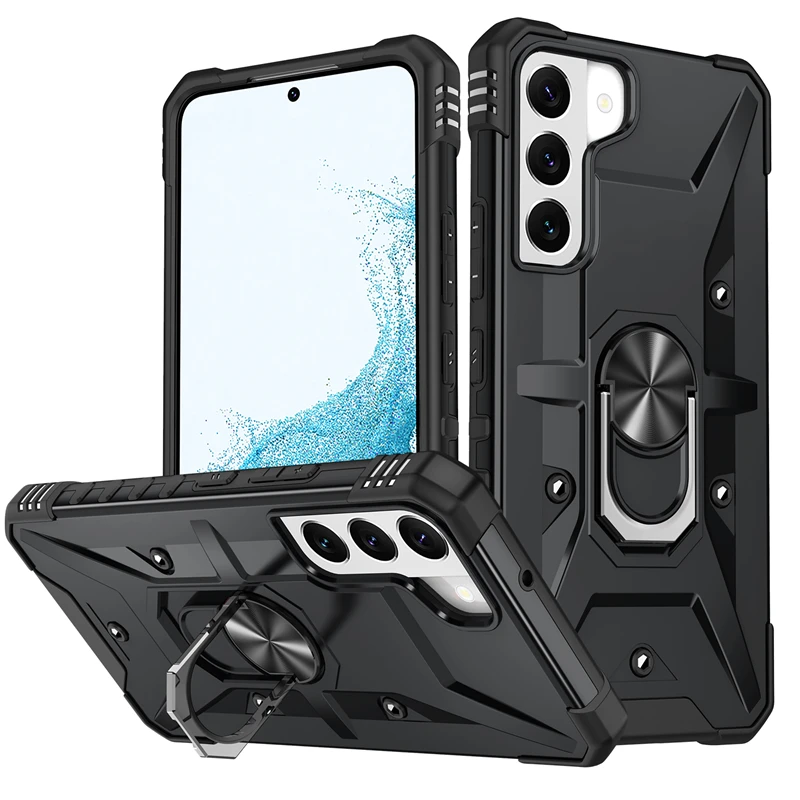 

For Samsung Galaxy S22 Ultra Case Car Magnetic Metal Ring Stand Armor Phone Case For Samsung S22 Plus S22 S 22 Ultra Back Cover