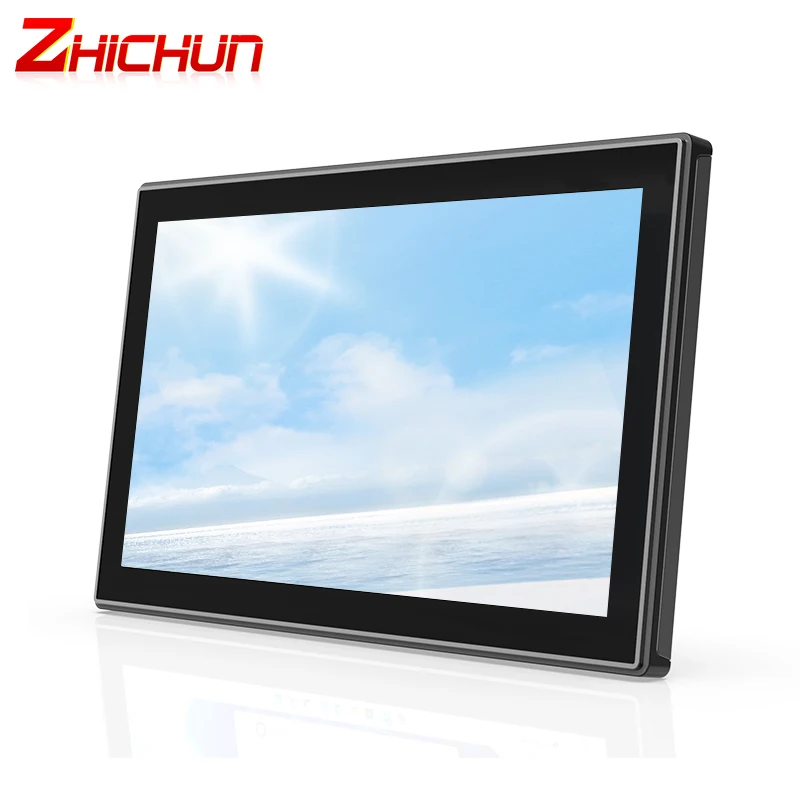 Фото Промышленный ПК Zhichun 15.6 дюймов, сенсорный монитор с высокой яркостью 1000 нит, панель 3 мм, промышленный компьютер IP66 с защитой от воды №1