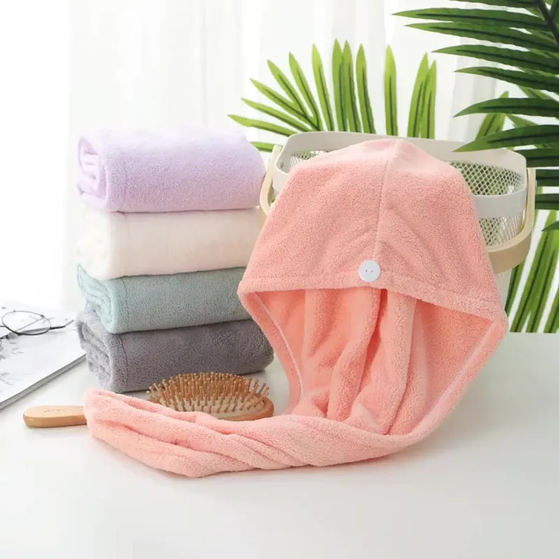 

Hair Drying Caps Women Microfiber Shower Cap Girls Bathroom Bandanas Hats Soft Absorbent Towels Quick Dry Hair Hat woman