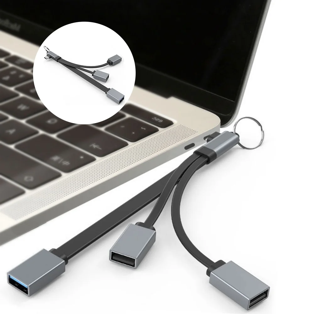 

Разветвитель USB C 3,0 на 3 порта, высокоскоростной адаптер для MacBook Pro, компьютерные аксессуары, расширитель для ноутбука