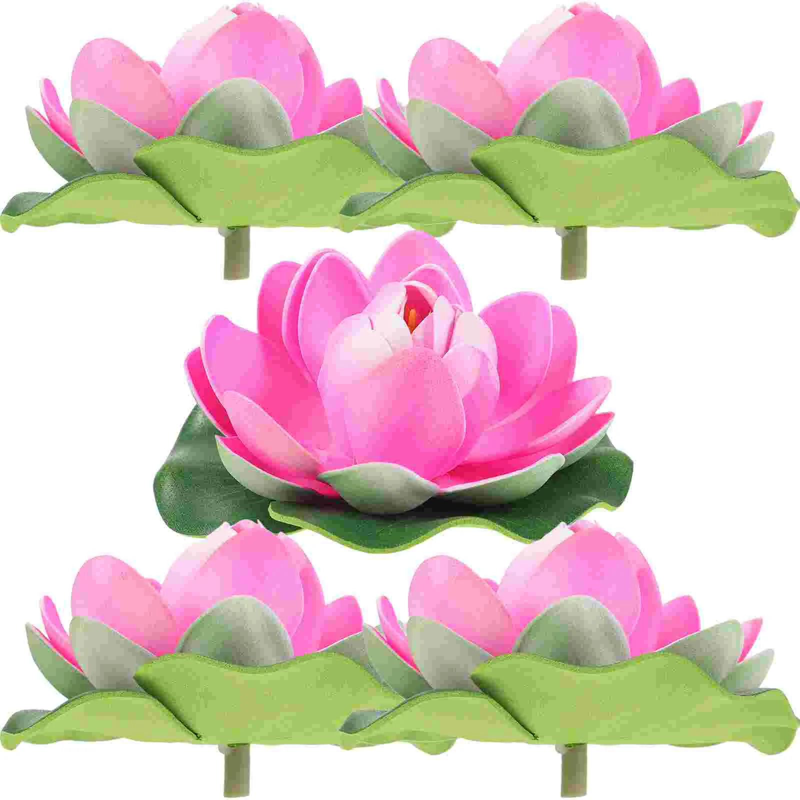 

5 Pcs Simulation Lotus Leaf Artificial Flowers Beautiful Props Decorations Home Lotus-flower Floating Plants Fish Tank