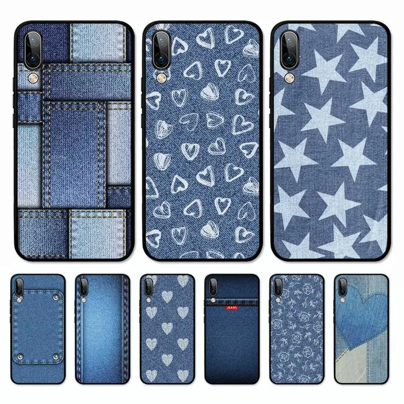 

Jeans printed Phone Case for Vivo Y91C Y11 17 19 17 67 81 Oppo A9 2020 Realme c3