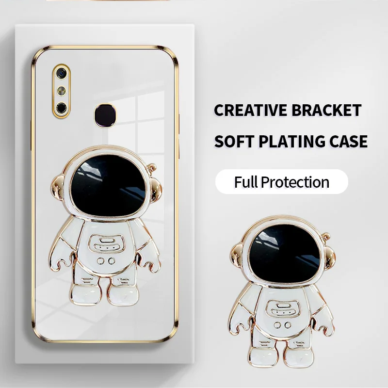 

Plating Case for Infinix Smart 4 4C 5 6 Plus HD Infinix Hot 10 Lite Infinix Zero 5G X Neo Pro Creative Astronaut Bracket