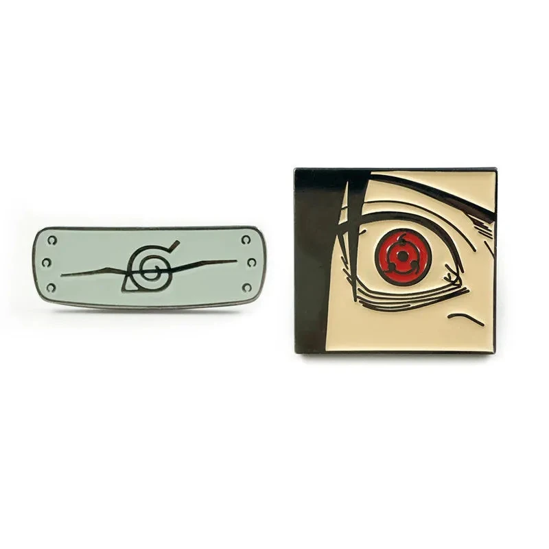 

Anime Naruto Uchiha Itachi Sasuke Sharingan Traitor Ninja Konoha Symbol Cosplay Badge Brooch Pin Props Accessories Collection