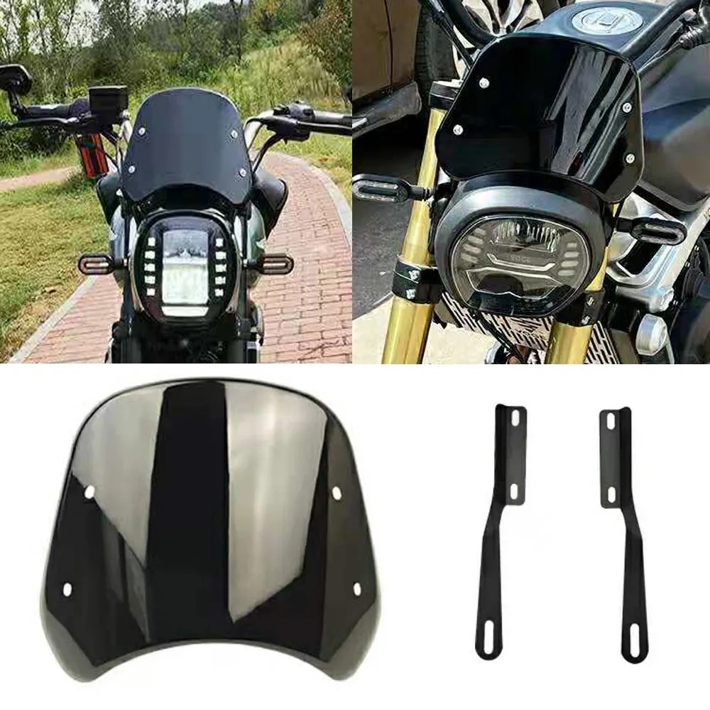 For LONCIN VOGE 300AC 500AC Motorcycle Retro Style Windshield Apply VOGE 300 AC 500 AC