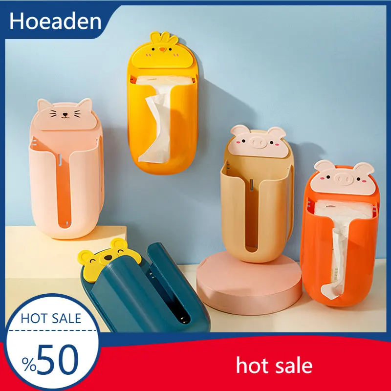 

Creative Cartoon Tissue Box Multifunctional Wall Removable Tissue Storage Box