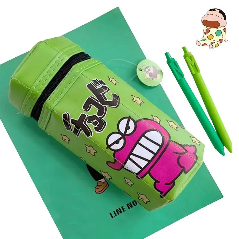 Case Creative Crocodile Hexagonal Zipper Pens Box Cartoon Student Large Capacity Stationery Storage Bags