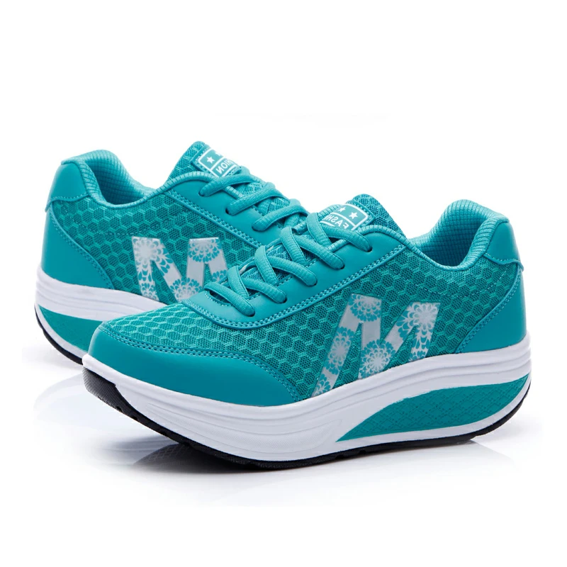 Women's Fashion Casual Mesh Breathable Increased Shake Shoes Fitness Shoes Outdoor Casual Shoes
