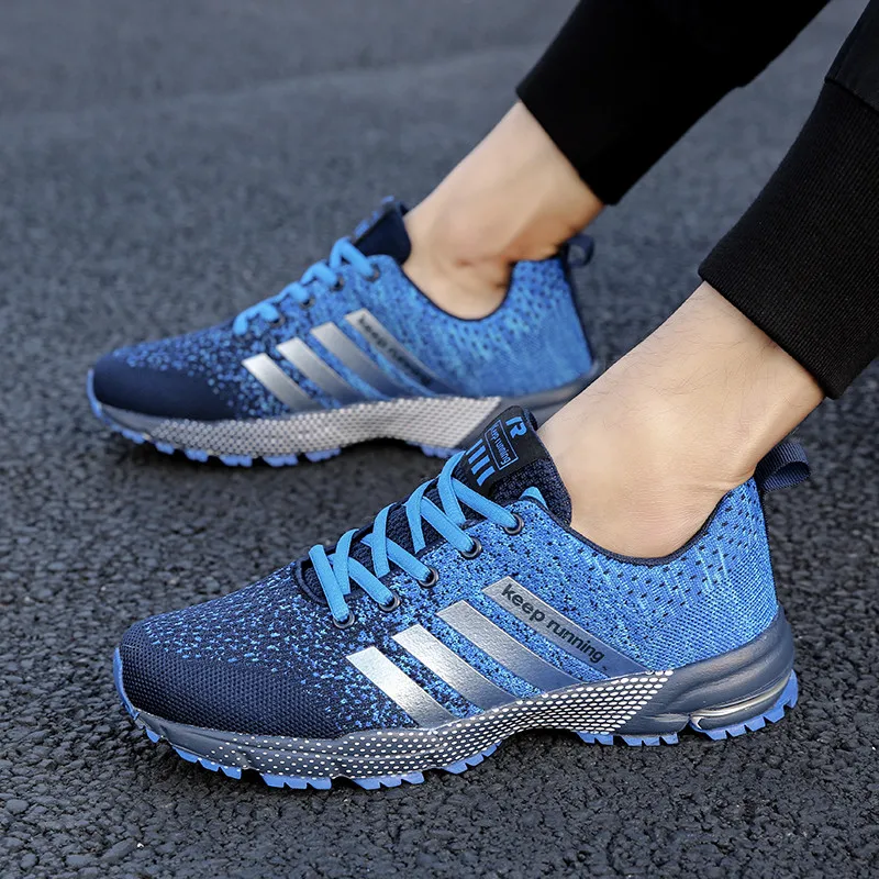 Stylish Blue Men's Running Shoes Outdoor Breathable Men's Sports Athletic Shoes Lightweight Sneakers for Women Trainers Shoes