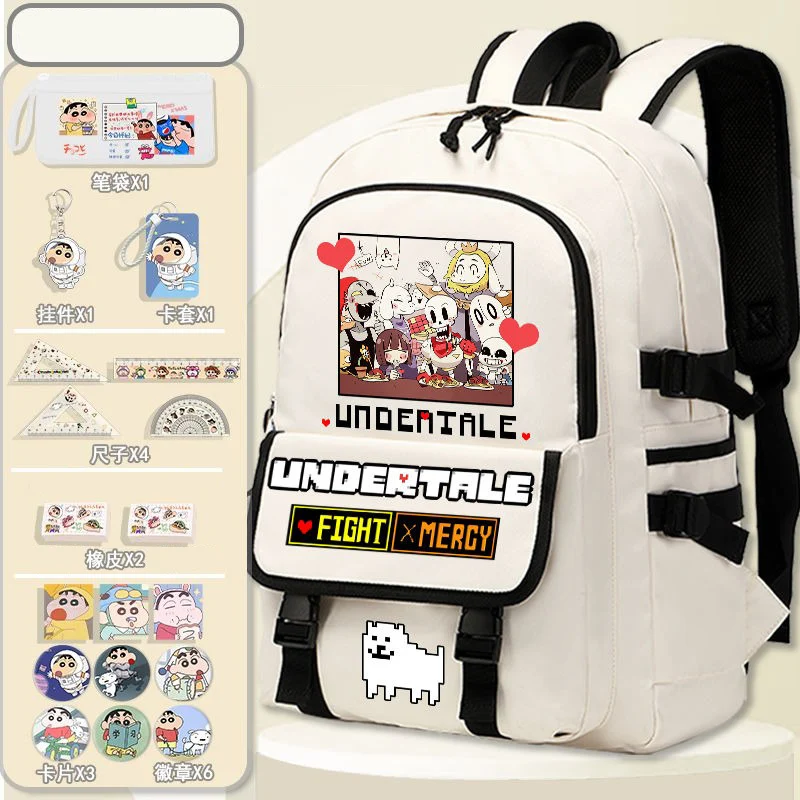 Дышащая сетка 48 × 36 16 см черный белый синий Undertale Sans школьные ранцы для студентов и
