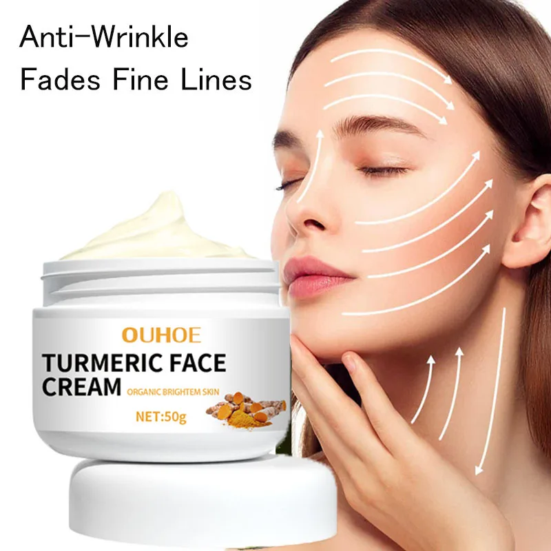 

Turmeric Firming Lifting Wrinkles Removal Cream Anti Aging Fade Fine Lines Brightening Moisturizing Nourishing Smooth Skin Care
