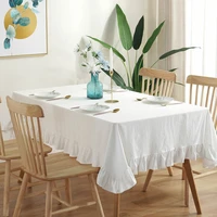 rectangular table cloth cotton linen solid color tablecloth lotus table cover wedding party white coffee table for living room