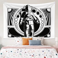 white and black astronaut moon tapestry hippie bohemian wall hanging backdrop living room table cover yoga bed sheet decoration