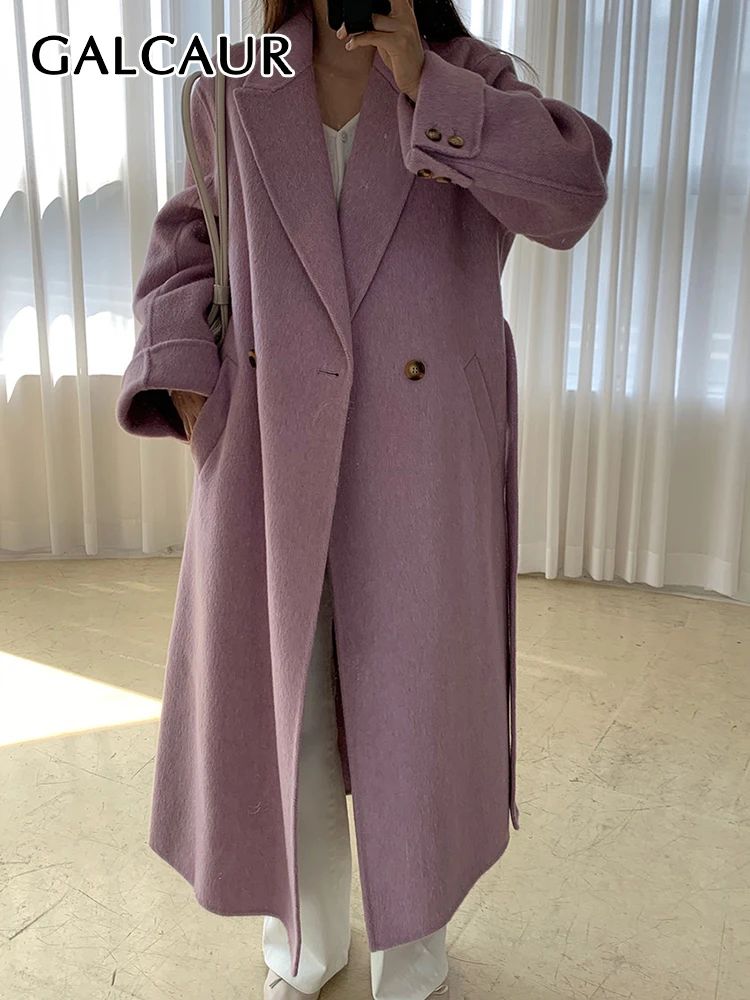 

Пальто GALCAUR женское с английским воротником, свободное пиджак с длинным рукавом, на пуговицах, однотонное пальто в Корейском стиле, осенняя одежда