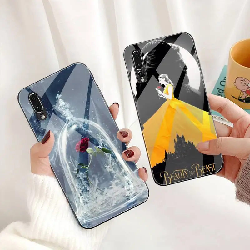 

Beauty and the Beast Phone Case Tempered Glass For Huawei P30 P20 P10 lite honor 7A 8X 9 10 mate 20 Pro