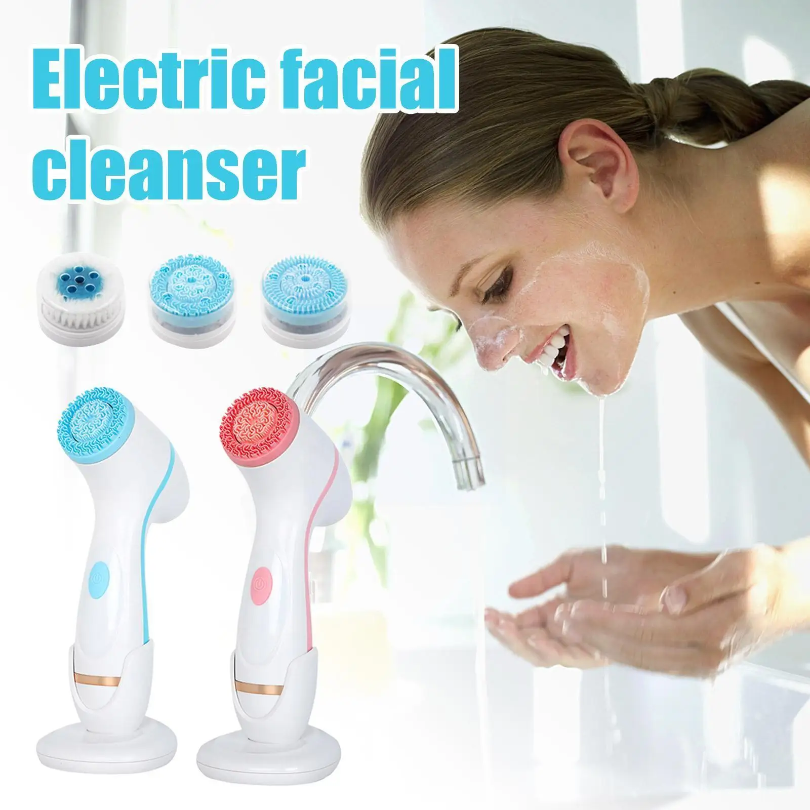 

3 In1 Silicone Electric Face Deep Cleansing Brush Skin Cleaning Massager For Pore Exfoliating And Blackhead Cleaning G1p9