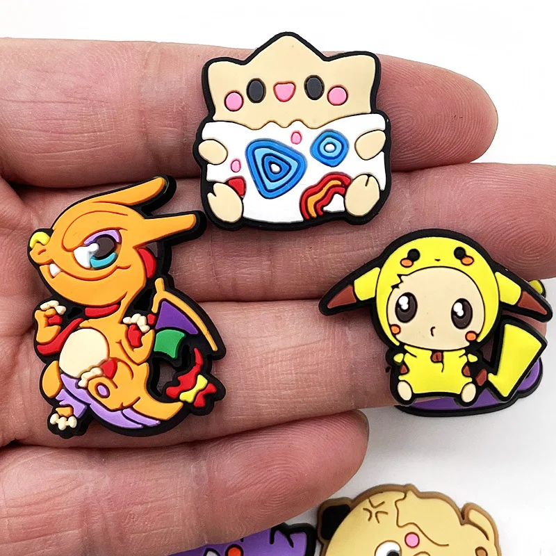 

10 шт. DIY Pikaqiu мультфильм аниме эльф Покемон обувные талисманы ПВХ аксессуары подходят для сабо сандалии декоративная пряжка подарок для дево...