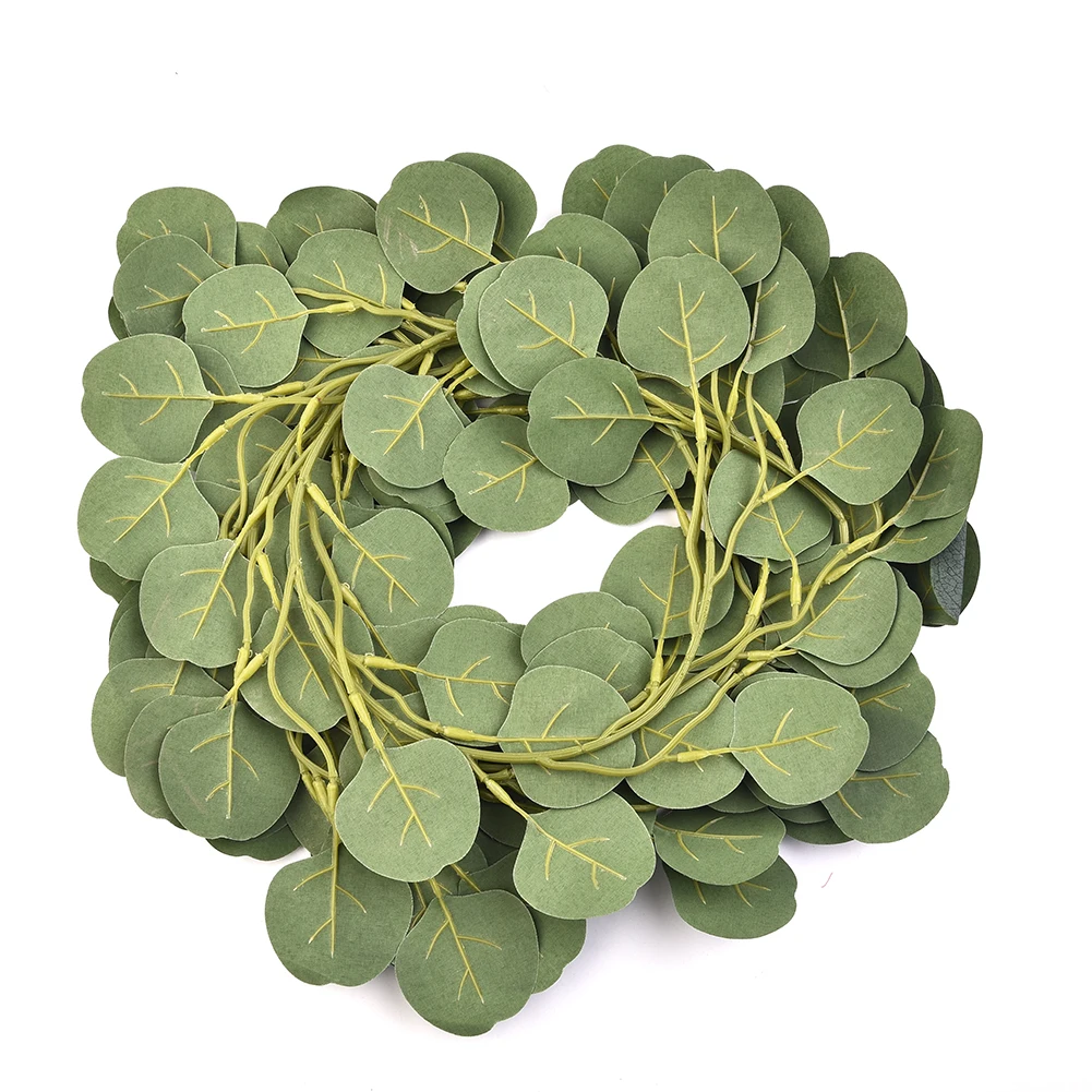 

Artificial Green Eucalyptus Leaves Garland Fake Vines Rattan Artificial Plants Ivy Wreath For Wedding Party Home Wall Decoration