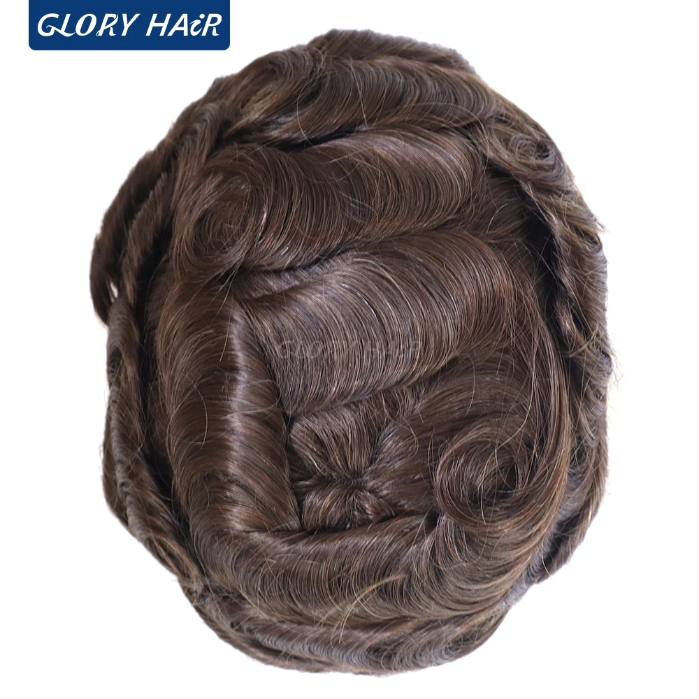 Высококачественная система волос Gloryhair Q6 для мужчин парик из натуральных на