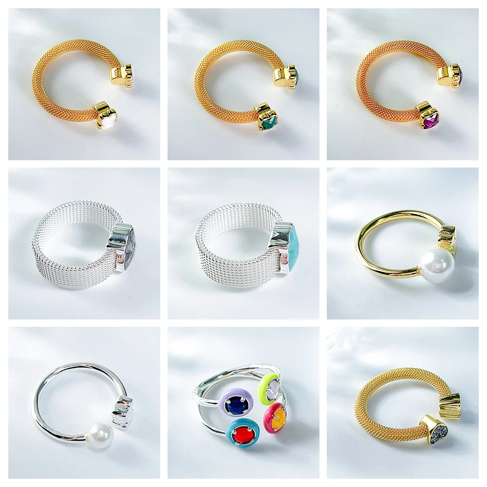 

Free Delivery of Spanish Bear Jewelry 2023 New Silver Bright Colors Four Gem and Enamel Rings for Women Factories Directly