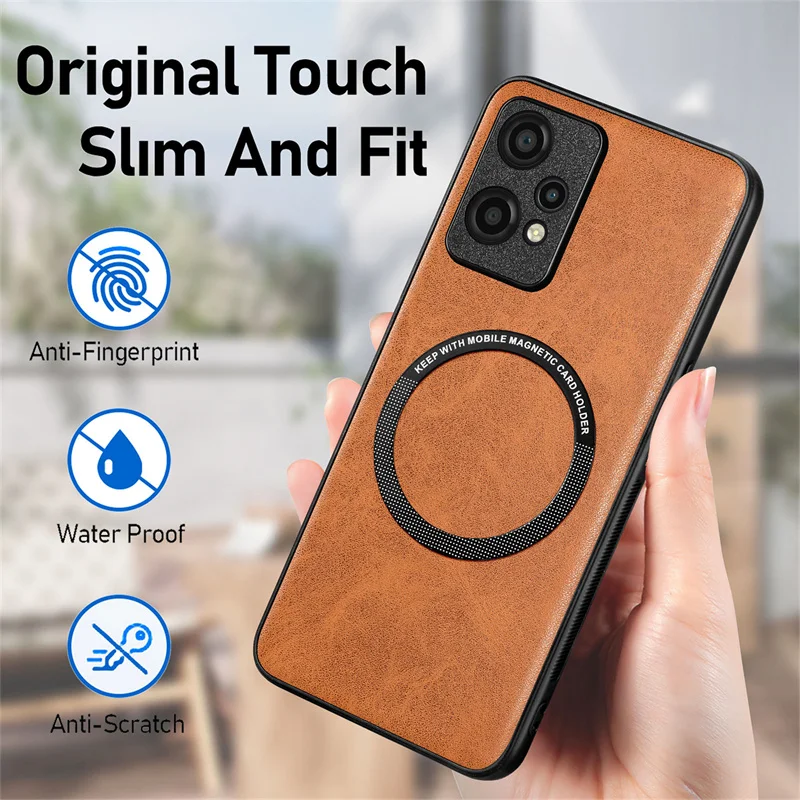 

Luxury leather magnetic suction For OPPO A96 92 77 57 53 33 32 17 16 15 12 K10X Find X5 5G Shock-proof mobile phone case