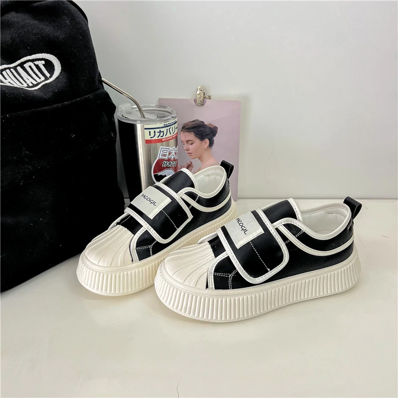 Womens Sneakers Summer Shoes Platform Roses 2023 Thick Sole Fashion Casual Rubber Solid Hook & Loop Canvas Fabric Flock Leisure