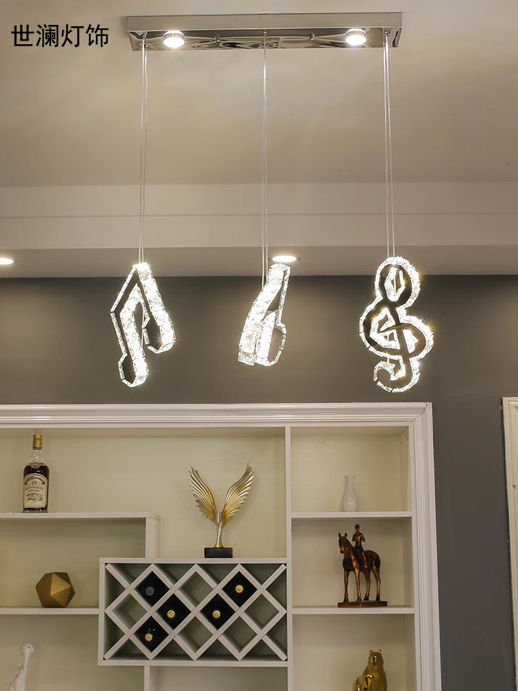 Простая Современная хрустальная креативная Люстра для музыкальных нот FQ |
