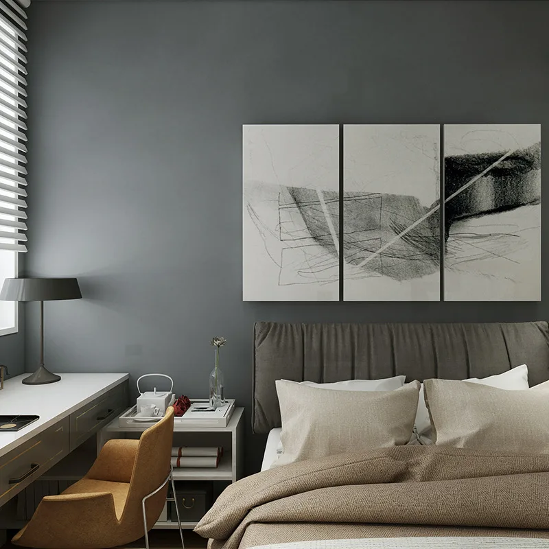 

Northern European-Style Solid Color Non-Woven Wallpaper Living Room Bedroom Modern Simple Plain Dark Seamless Wallpaper