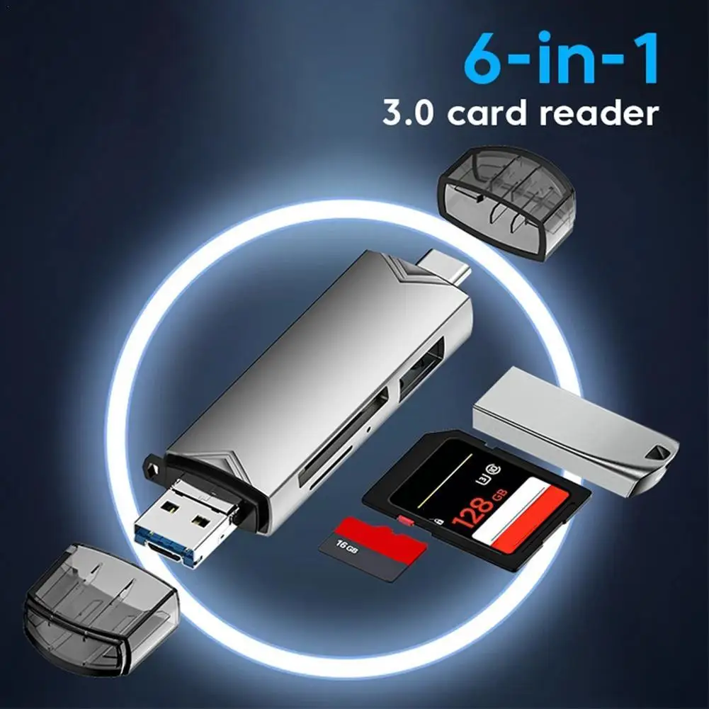 

OTG Type C Micro sd card Reader type c to usb otg adapter 6 in 1 USB 3.0 TF card USB flash drive Type C Card reader