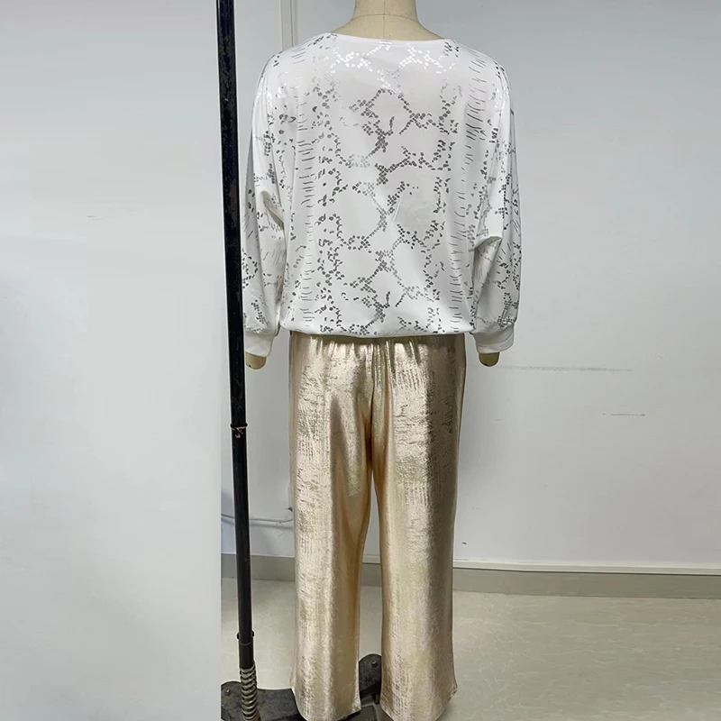 Женский комплект из 2 предметов весенний топ с длинными рукавами и v-образным