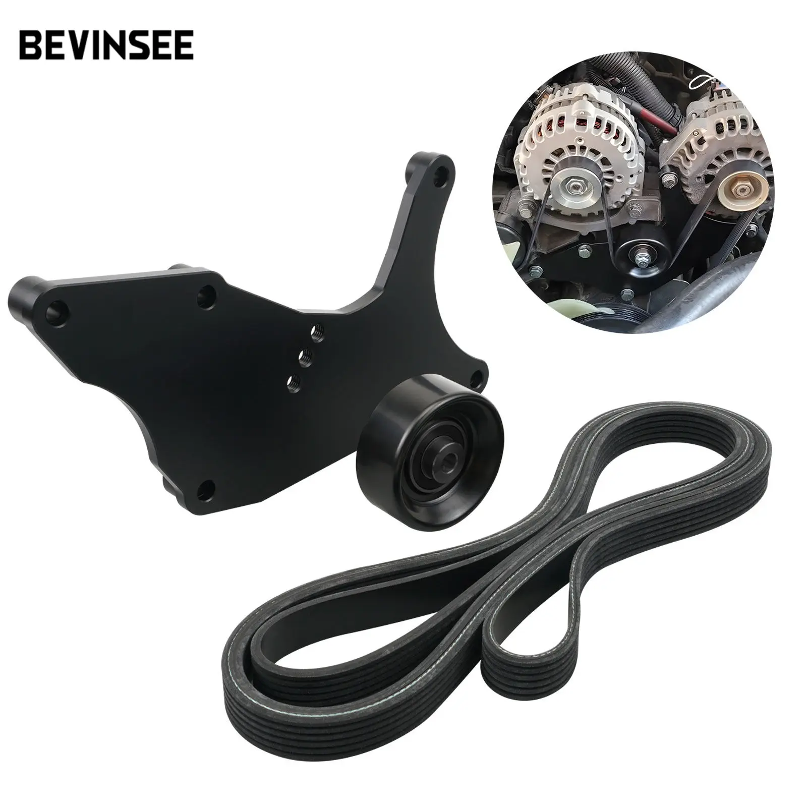 BEVINSEE V2 Upgrade LS Комплект кронштейнов двойного генератора для Chevy Tahoe Suburban Silverado GM Trucks